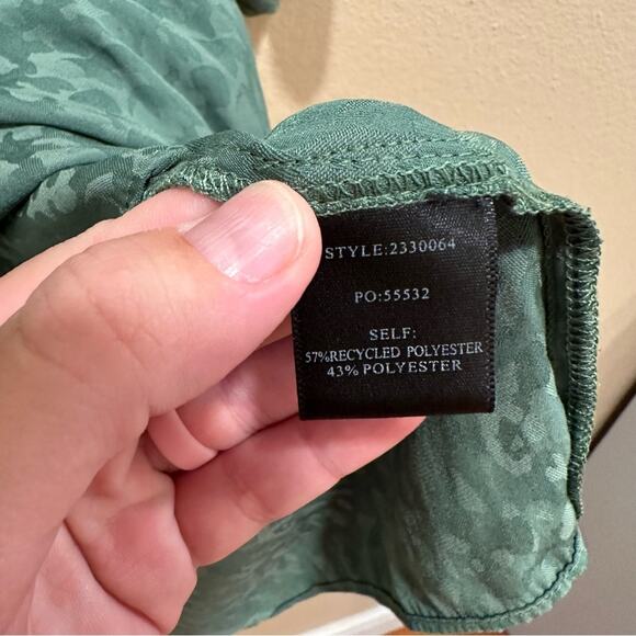 Anthropologie Current Air Green Jacquard Blouse Medium - Picture 8 of 12